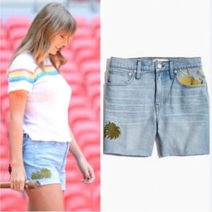 🌼 Madewell SPECIAL EDITION High-Rise Denim Shorts:Sun Embroidered Size 26